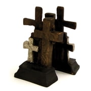 Bey-Berk Cross 4.25 Cast Metal Bookends Bronze R10Z