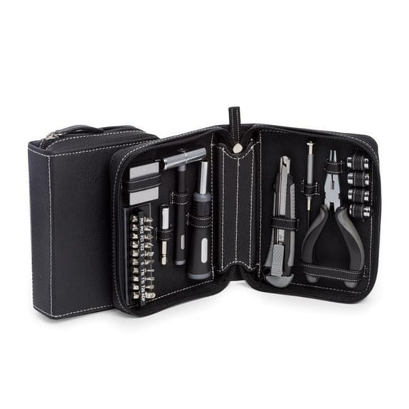 Bey-Berk International BB413 Tool Set in Black Leatherette Case, Black