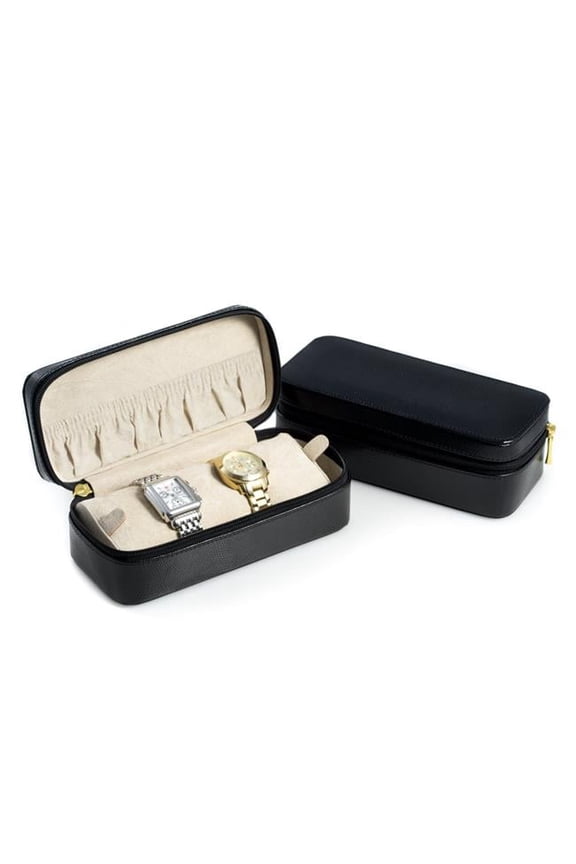 International BB676BLK Black Lizard Leather Watch & Bracelet Case