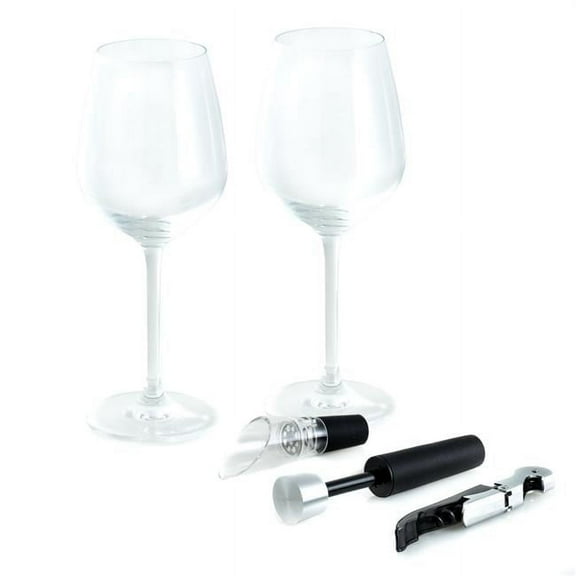 Bey-Berk International BS103 Crystal Wine Set, Black - 5 Piece