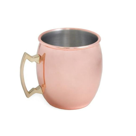 Bey-Berk International BS105 20 oz Copper Finished Stainless Steel Tankard with Handel & Brushed Inside, Gold