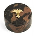 thumbnail image 1 of Bey-Berk International D016M Medical Tiger Eye Marble Round Box with Gold Plated Accents, 1 of 1