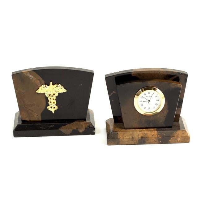 Bey-Berk International D017M Medical Tiger Eye Marble & Gold Plated ...
