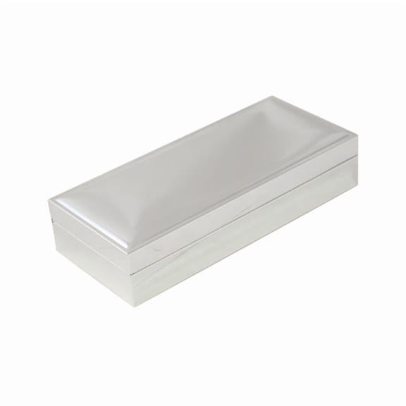 Bey-Berk International D571 3.5 x 8 in. Nickel Plated Rectangular Hinged Box with Velvet Lining