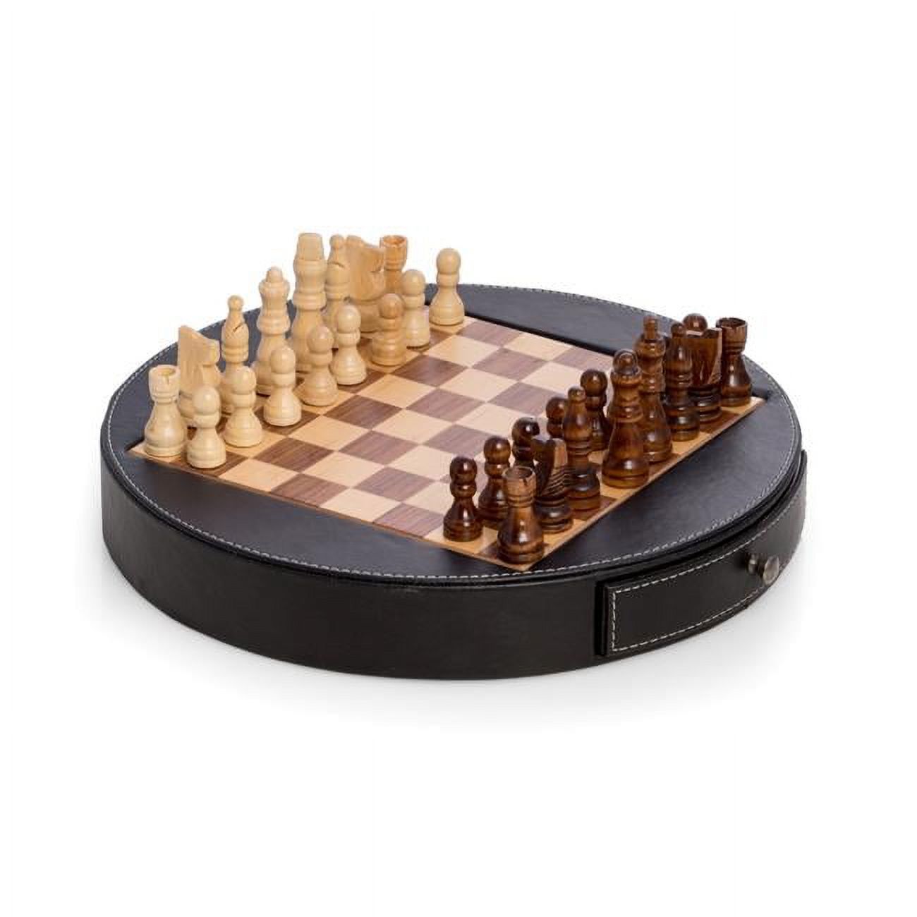 Bey-Berk International G545 Leather & Wood Chess Set, Black - image 1 of 4