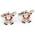 thumbnail image 1 of Bey-Berk International J275 Rhodium Plated Santa Claus Cufflinks - Multi Color, 1 of 1