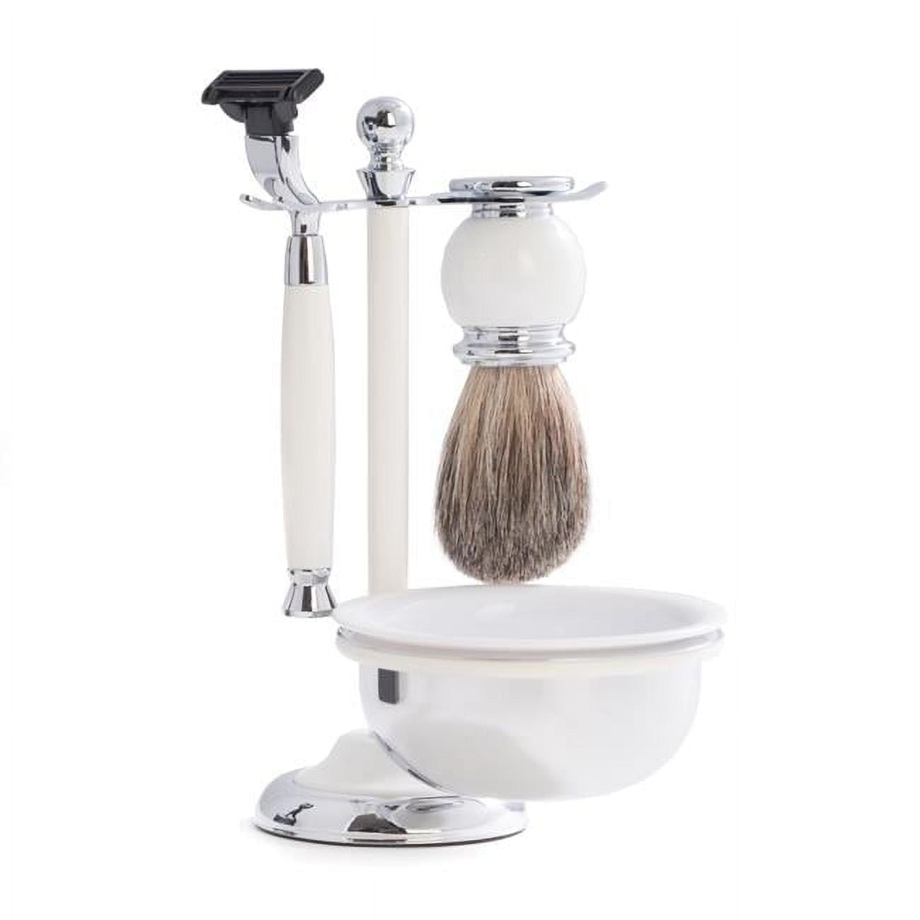 Bey-Berk International BB24 Mach 3 Razor & Pure Badger Brush with Soap ...