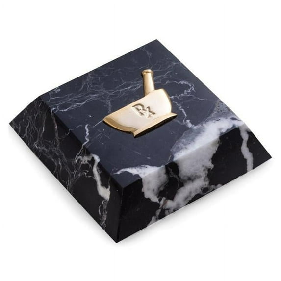 Black "Zebra" Marble Paperweight with Gold Plated "Nursing" Emblem.