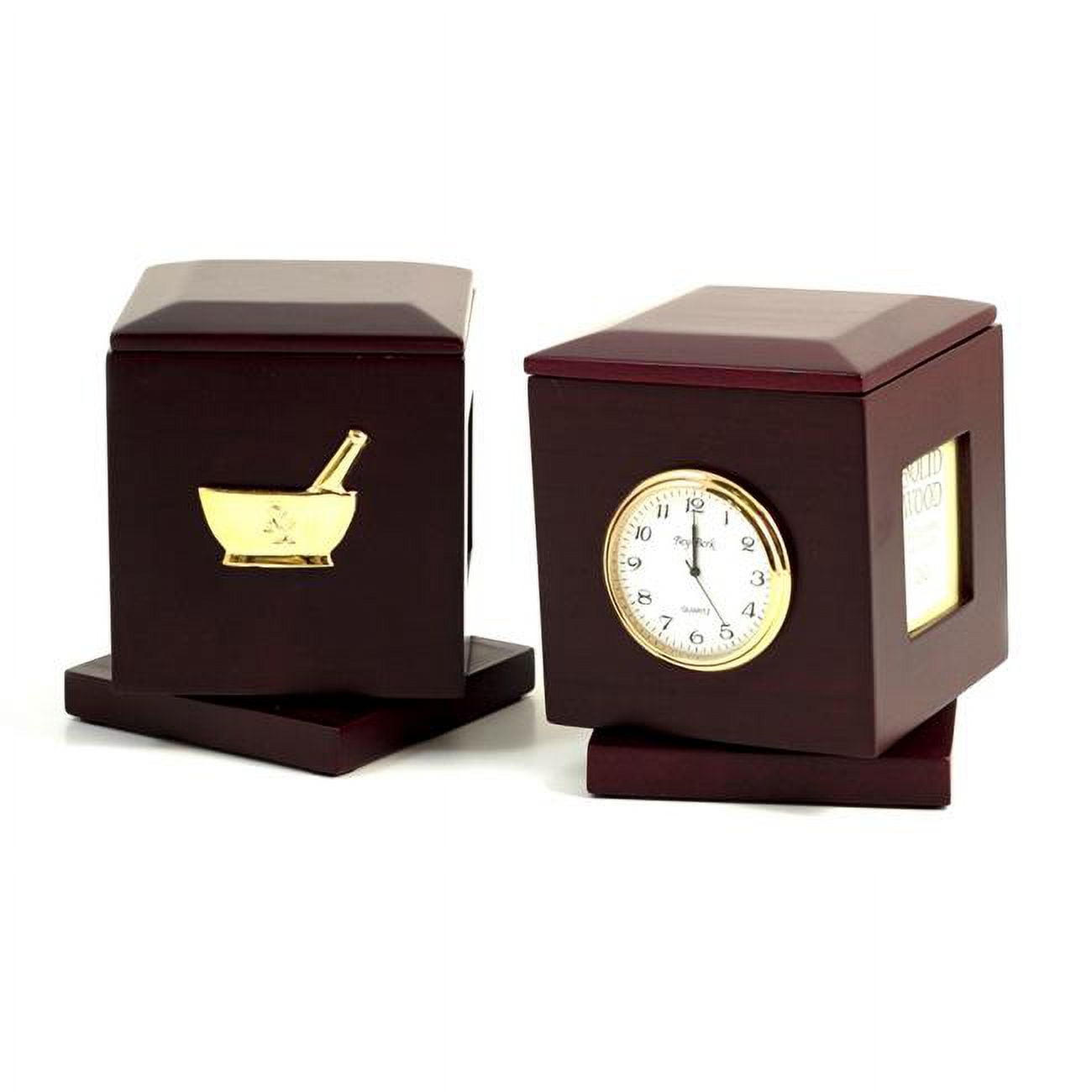 Bey-Berk Luxemburg Quartz Clock - Lacquered Rosewood With Stainless Steel, Skeleton Movement, Brown Finish
