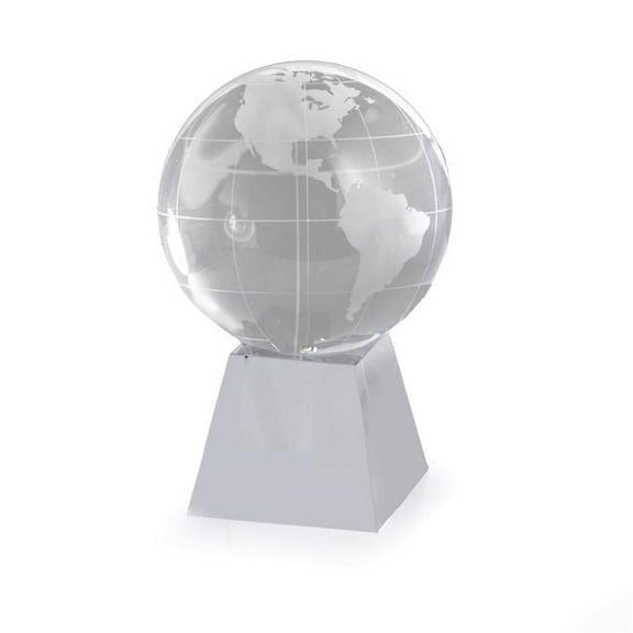 Bey-Berk International R66W 3 in. Acetate Etched Glass Globe with Base, Clear