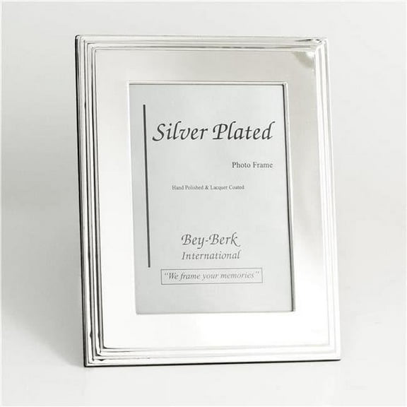 Bey-Berk International SF107-09 Silver Plated 4 x 6 in. Picture Frame with Easel Back - 6.35 x 0.25 x 8.5 in.