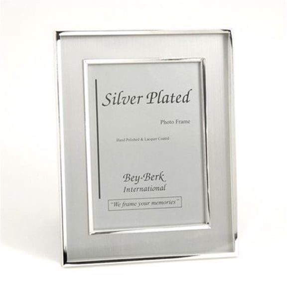 Bey-Berk International SF203-11 Silver Plated 5 x 7 in. Picture Frame with Easel Back - 7 x 0.75 x 9 in.