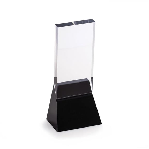 Bey-Berk International T124 8.25 in. Crystal Trophy with Black Marble Accent