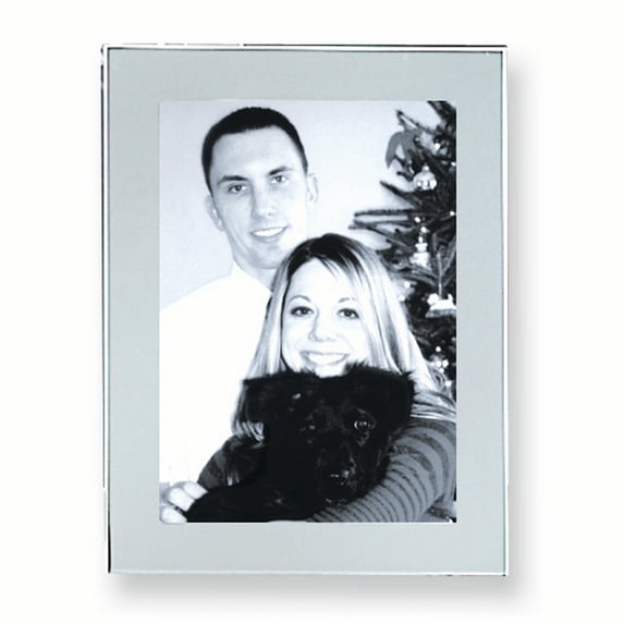 Engraveable polished 1-in silverplate 3 5X5 frame - 3.5x5
