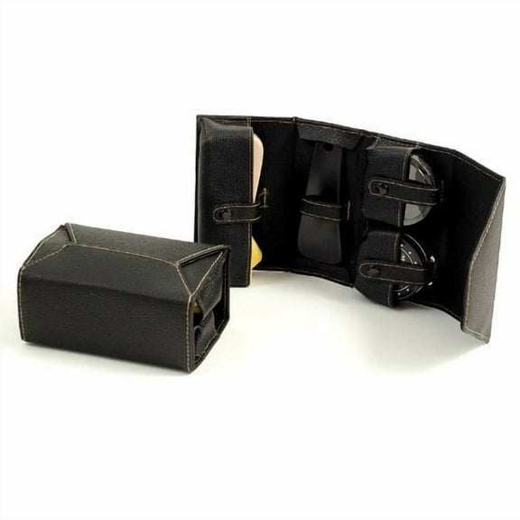 Bey Berk Shoe Shine Set, Black Leather Case