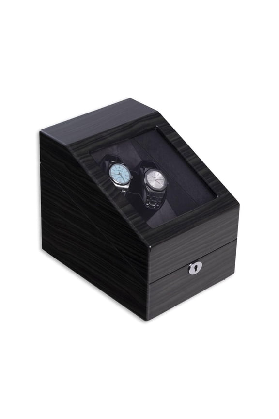 Bey Berk Submariner Polished Ash Wood Two Watch Winder and Three Watch Storage