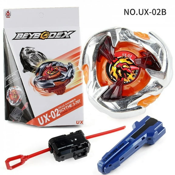 Bey X UX Gyro with Ripcord Launcher Grip Metal Spinning Battle Top Toys Set Bley Bley  Xmas