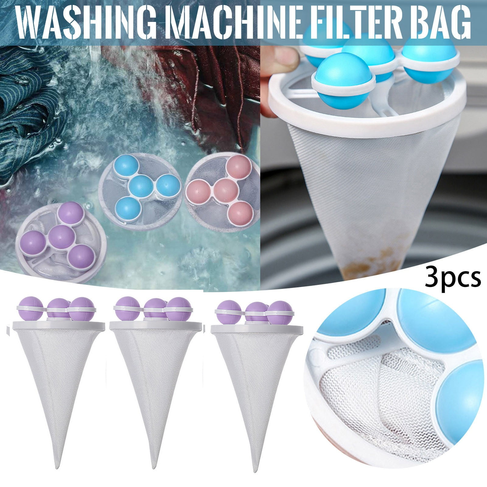 BeyXokBey Ball Decontamination Bag Filter Clothes Wash Machine Remover