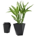 thumbnail image 1 of Beyamis Indoor Outdoor Planters Set Spring, 3PCS MgO Tall Stackable Flower Pots with Drainage Holes for Garden, Balcony, Black, 1 of 8