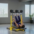 thumbnail image 1 of Beyamis Leg Press Exercise Equipment Vertical Machine - Adjustable Leg/Back/Head Positions, 2" Olympic Plate Compatible Home Gym Strength Gear, Yellow, 1 of 7