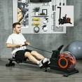 thumbnail image 1 of Beyamis Rowing Machine Exercise Equipment Foldable Water Rower - Wheels/LCD Monitor/Tablet Holder for Home Gym Cardio Training, Fitness Gear, Red, 1 of 7