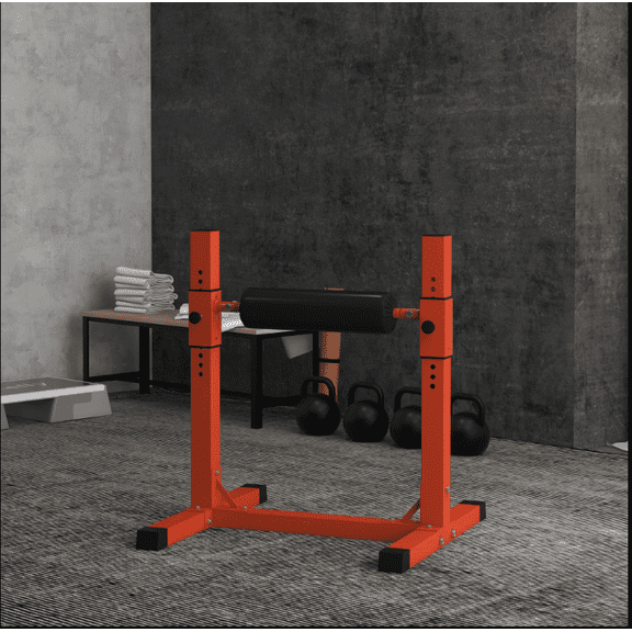 Beyamis Squat Exercise Equipment Bulgarian Split Squat Stand - 12-Level Adjustable Roller for Lower Body Workouts, Home Gym Fitness Training Gear, Red