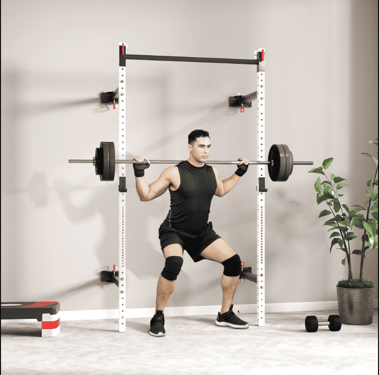 Beyamis Squat Rack Exercise Equipment Folding Wall Mounted Rack with ...