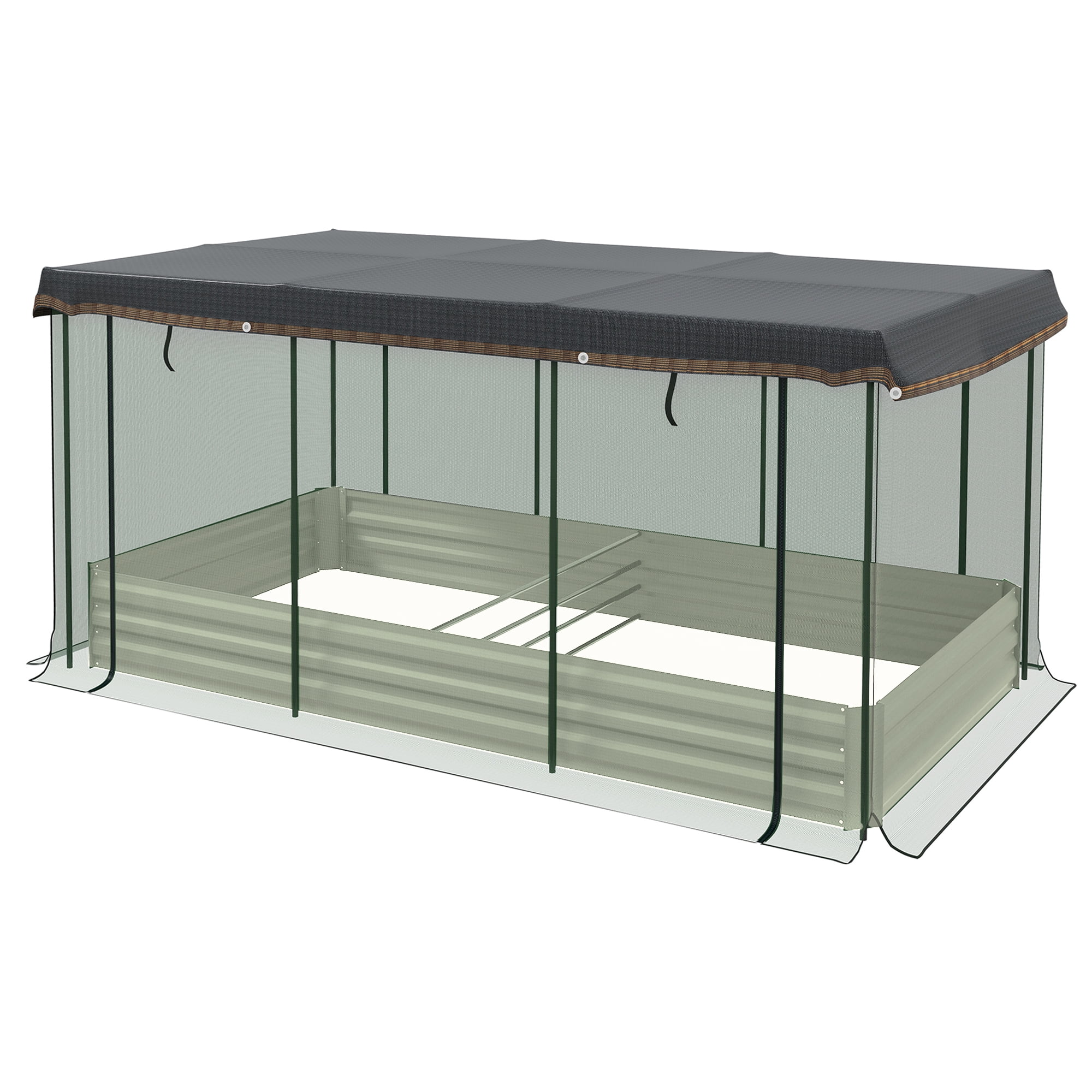 Beyamis Steel Planter Box for Spring with Crop Cage & Shade Cloth ...