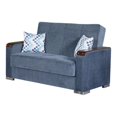 thumbnail image 1 of Beyan Signature Zurich 65" Chenille Convertible Sleeper Loveseat in Grayish Blue, 1 of 3