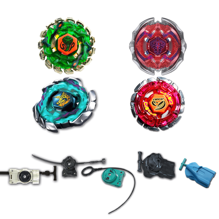 Beyblade 4 Pack Blitz Unicorno BB-117, Poison Serpent BB-69