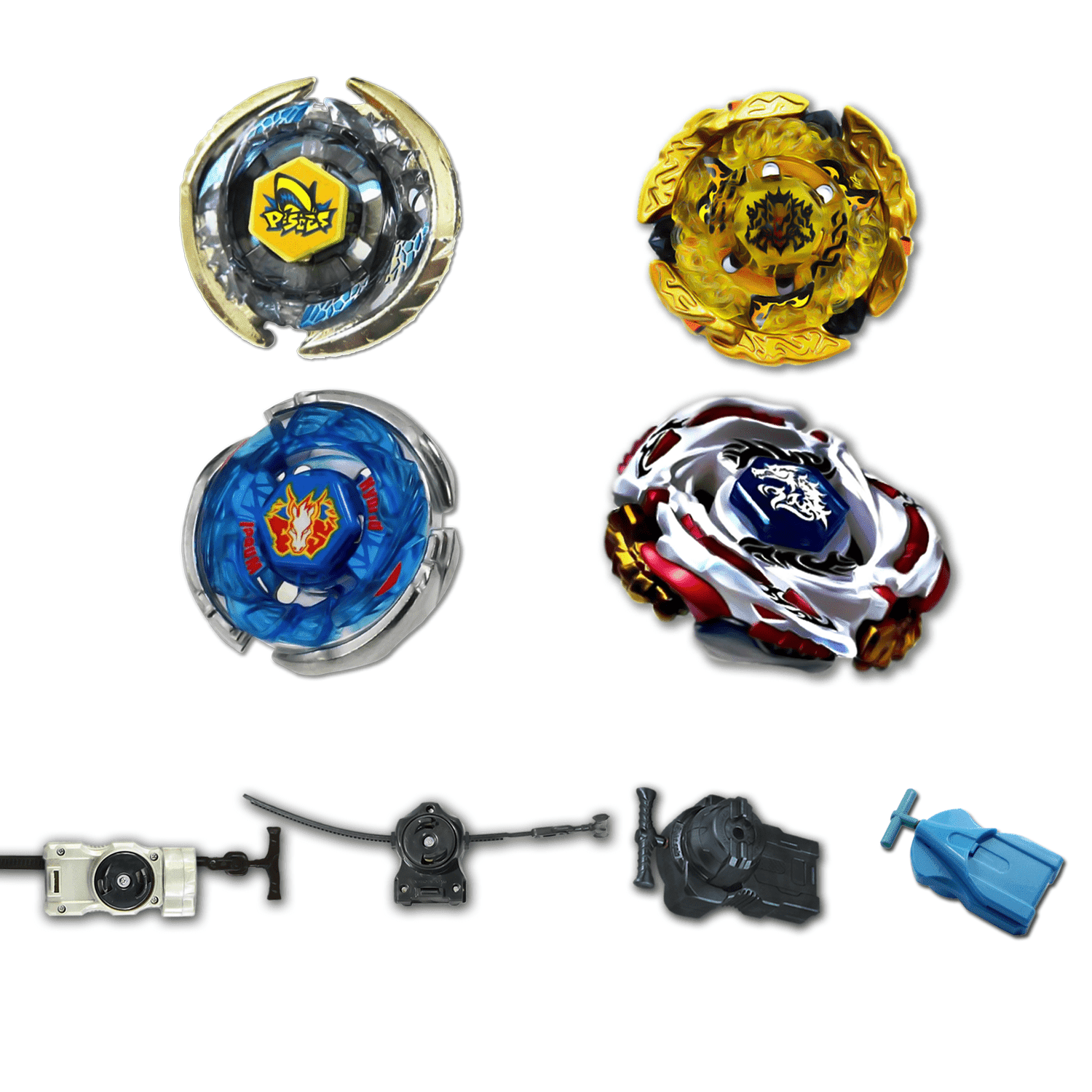 Beyblade 4 pack Storm Pegasus 105RF BB-28, Thermal Pisces T125ES BB-57,  Meteo L-Drago LW105LF BB-88, Hell Kerbecs Hades BD145DS BB-99 +1 Free  Launcher - Walmart.com, image size:1500x1500