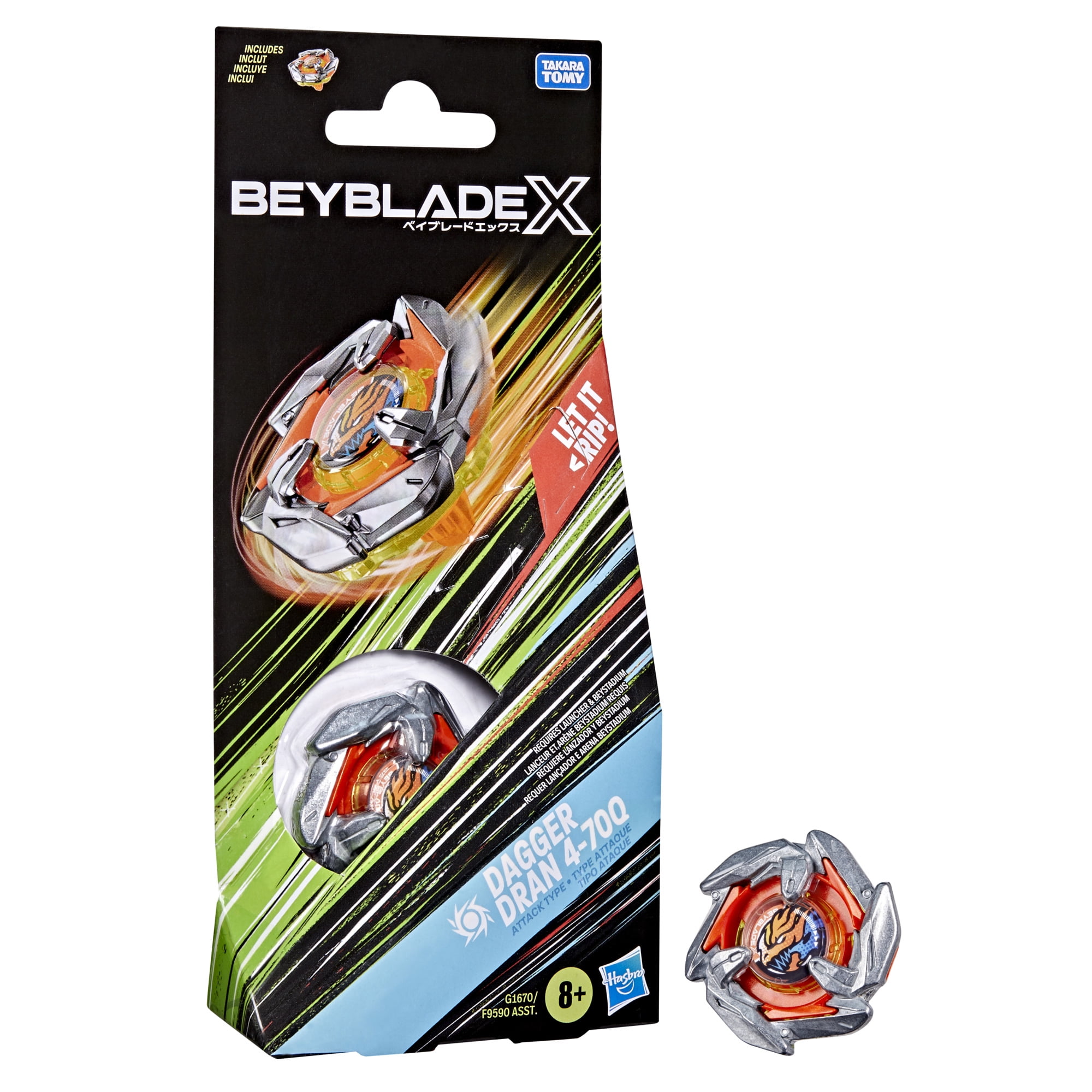 Beyblade X Dagger Dran 4-70Q Booster pack with Multicolor Attack