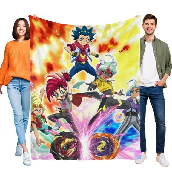 Beyblade Brust Blanket Flannel Throw for Bed Sofa Couch Office CozyLightweightBirthday Gift