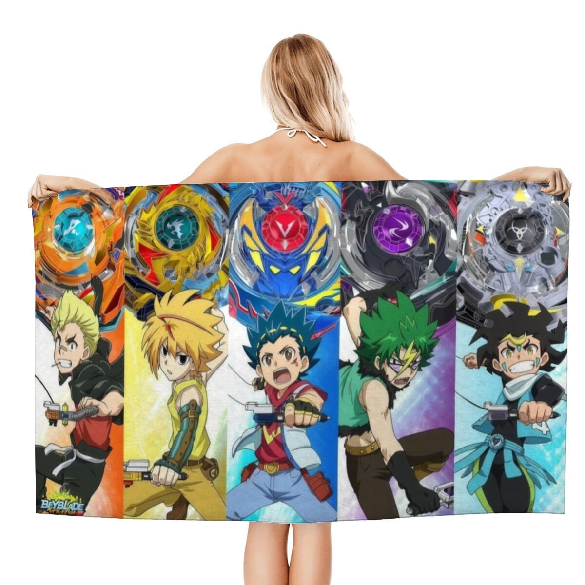Beyblade Burst Beach Towel Microfiber Absorbent Soft Pool Bath Towel Quick Dry for Adult Boys Girls Lightweight 30.7"X63"