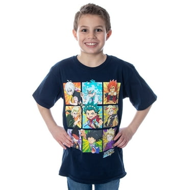 Beyblade Burst Boys' Spinner Tops Graphic Character Grid T-Shirt