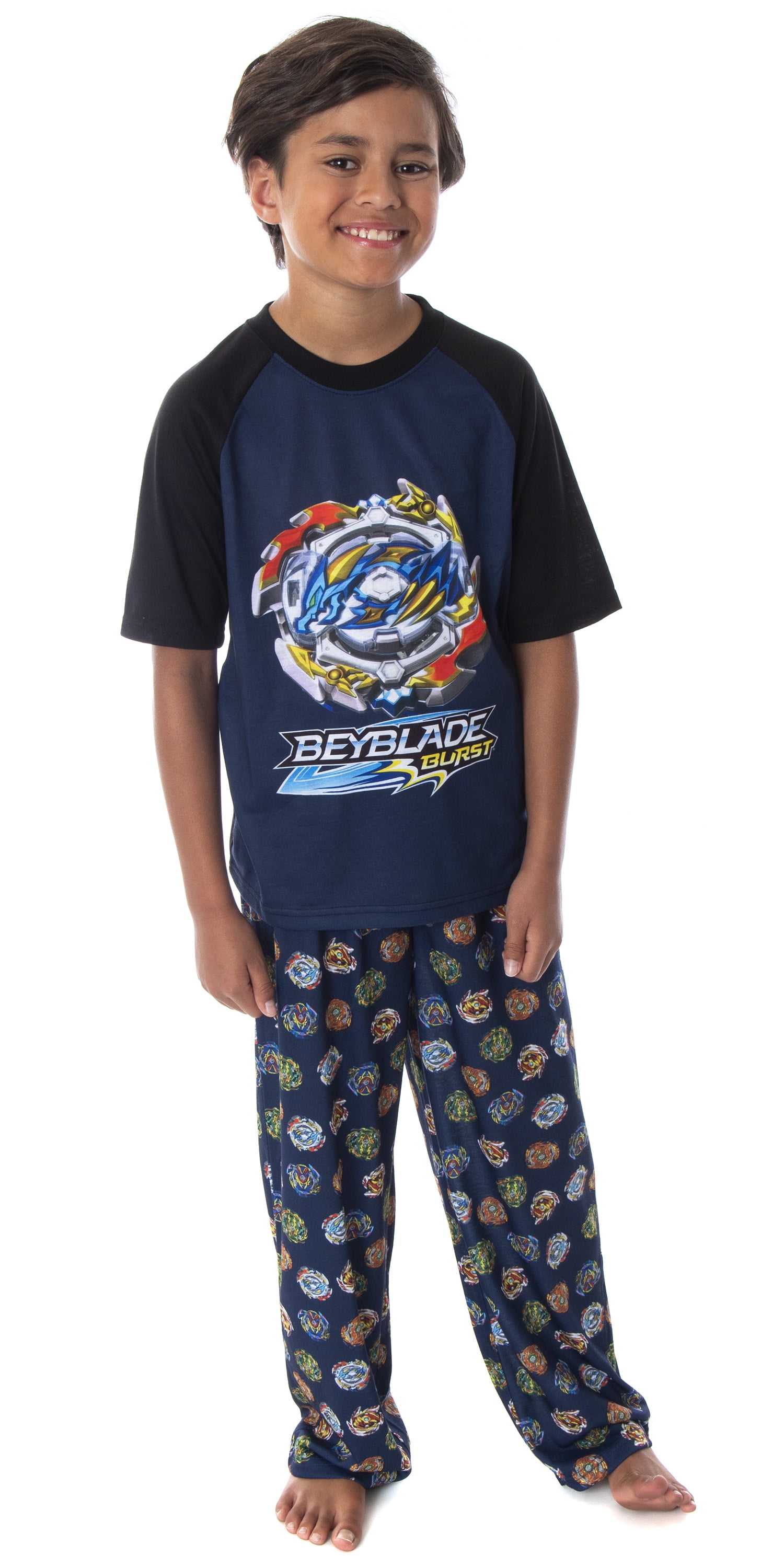 Beyblade Burst Boys' Wizard and Spinner Tops 2 Piece Pant/Raglan Pajama ...