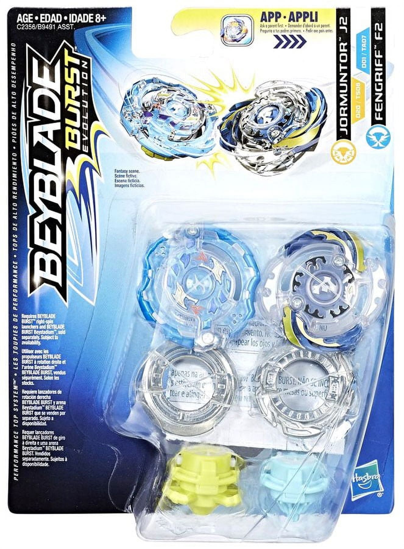 Beyblade Burst Jormuntor J2 & Fengriff F2 Battling Tops 2 Pack