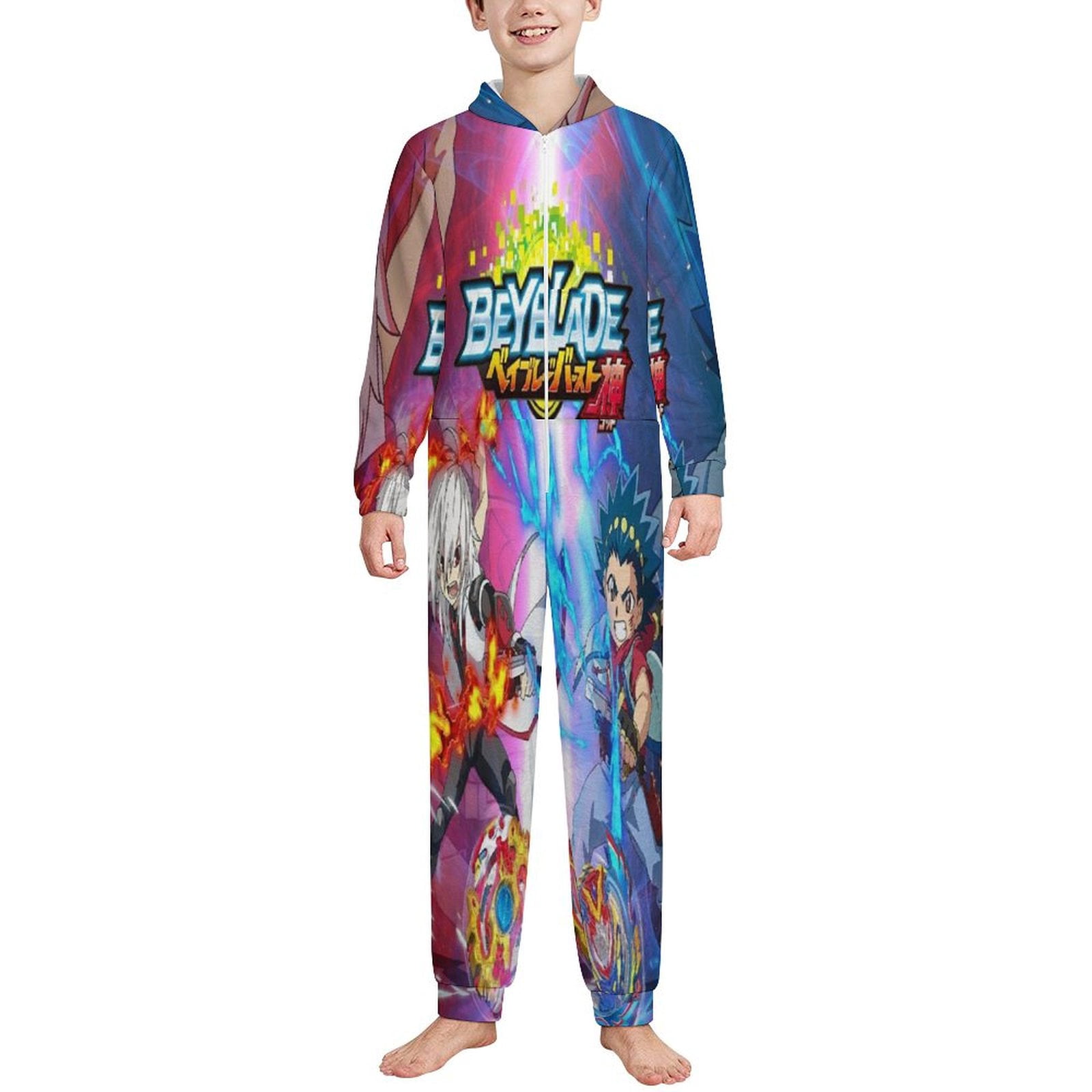 Beyblade Burst Pajamas Onesie Jumpsuit Zipper Soft PJ's Cute Printed ...