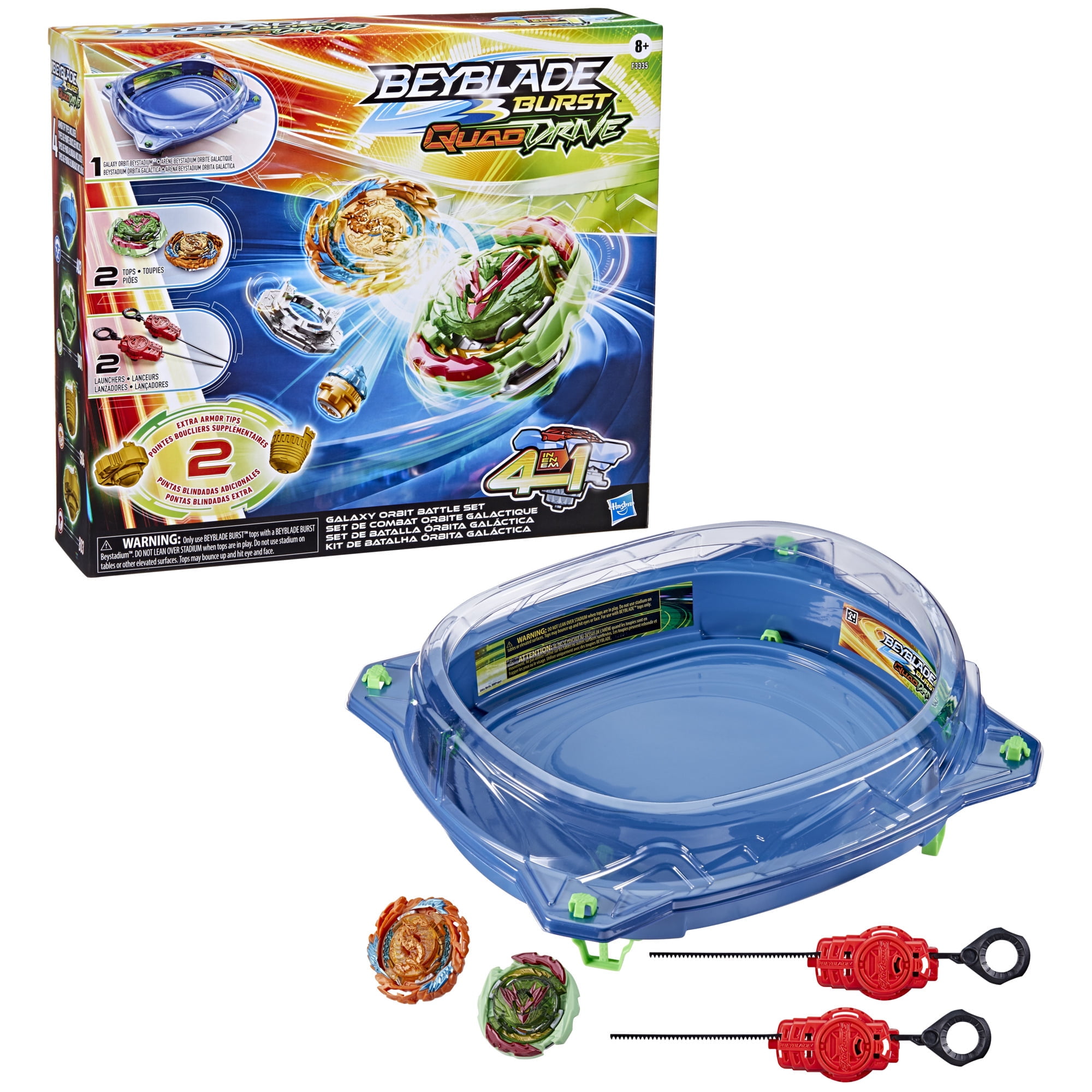 BEYBLADE Burst QuadDrive Cosmic Vector Battle Set - Battle Game Set with  Beystadium, 2 Battling Top Toys and 2 Launchers for Ages 8 and Up