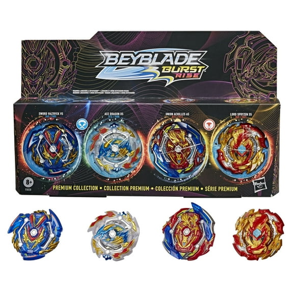 Beyblade Burst Rise Premium Collection Battling Top Set (4 Count) Kids Toy for Boys and Girls