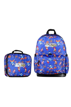 Beyblade Burst Spinner Tops Character Allover Print Backpack with Lunch Bag Tote