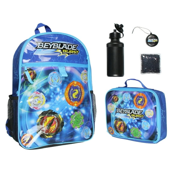 Beyblade Burst TV Show Tossed Print 5 PC Backpack Lunchbox Waterbottle Icepack