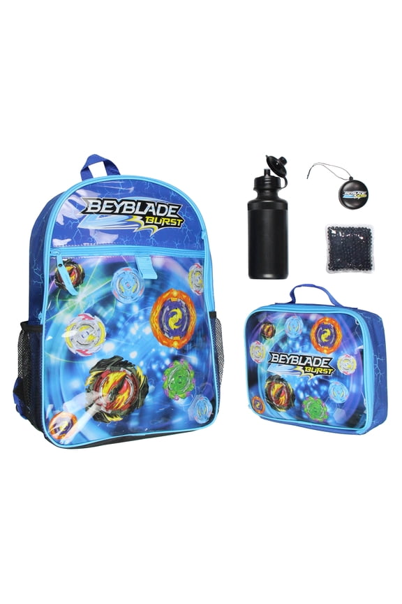 Beyblade Burst TV Show Tossed Print 5 PC Backpack Lunchbox Waterbottle Icepack