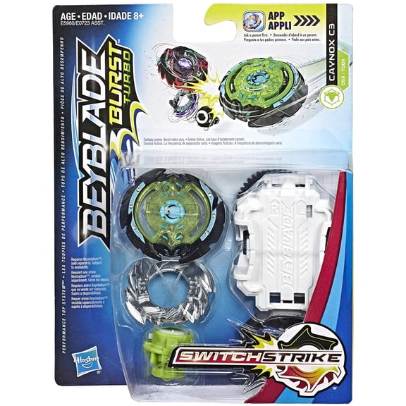Beyblade Burst Turbo Caynox C3 Battling Top Starter Pack, Right and Left Spin Launcher