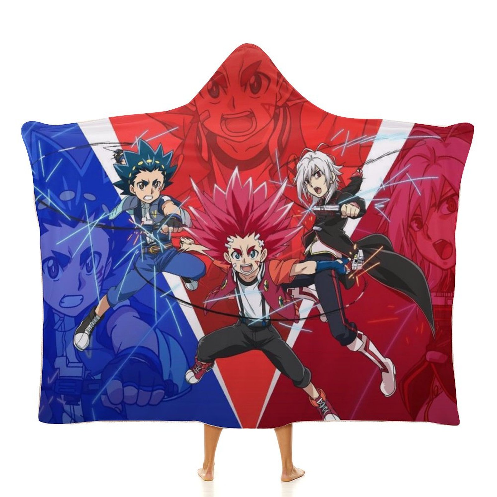 Beyblade Burst Wearable Flannel Blanket Hoodie Cloak Hooded Blanket 50