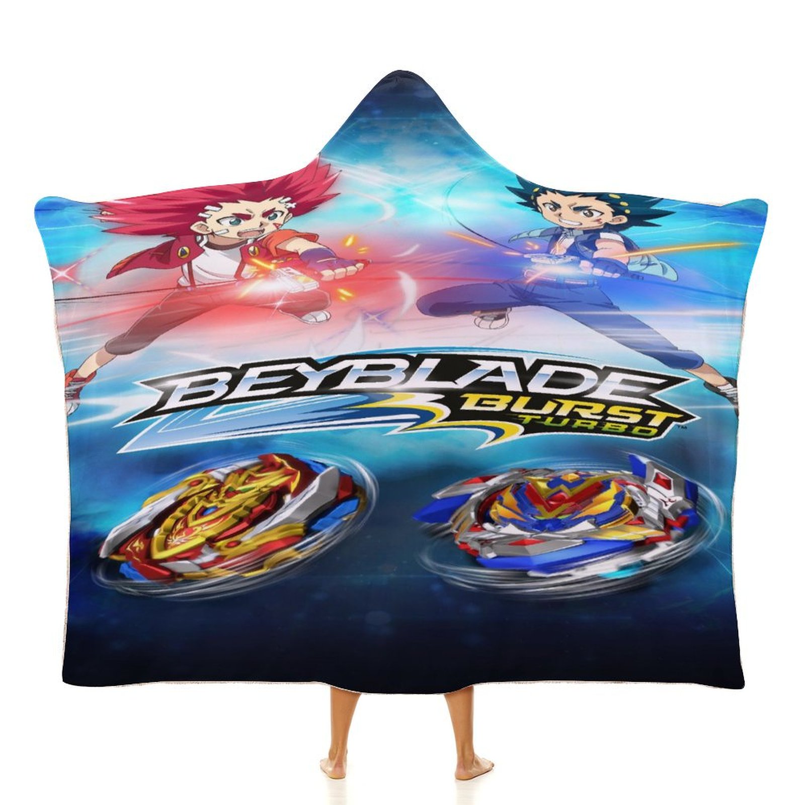 Beyblade Burst Wearable Flannel Blanket Hoodie Cloak Hooded Blanket 60