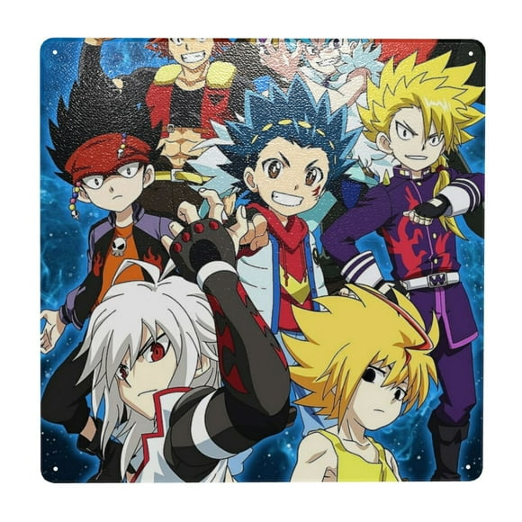 Beyblade Pintura Impresa En Estaño, Decoración De Pared Para El Hogar (12x 12in)