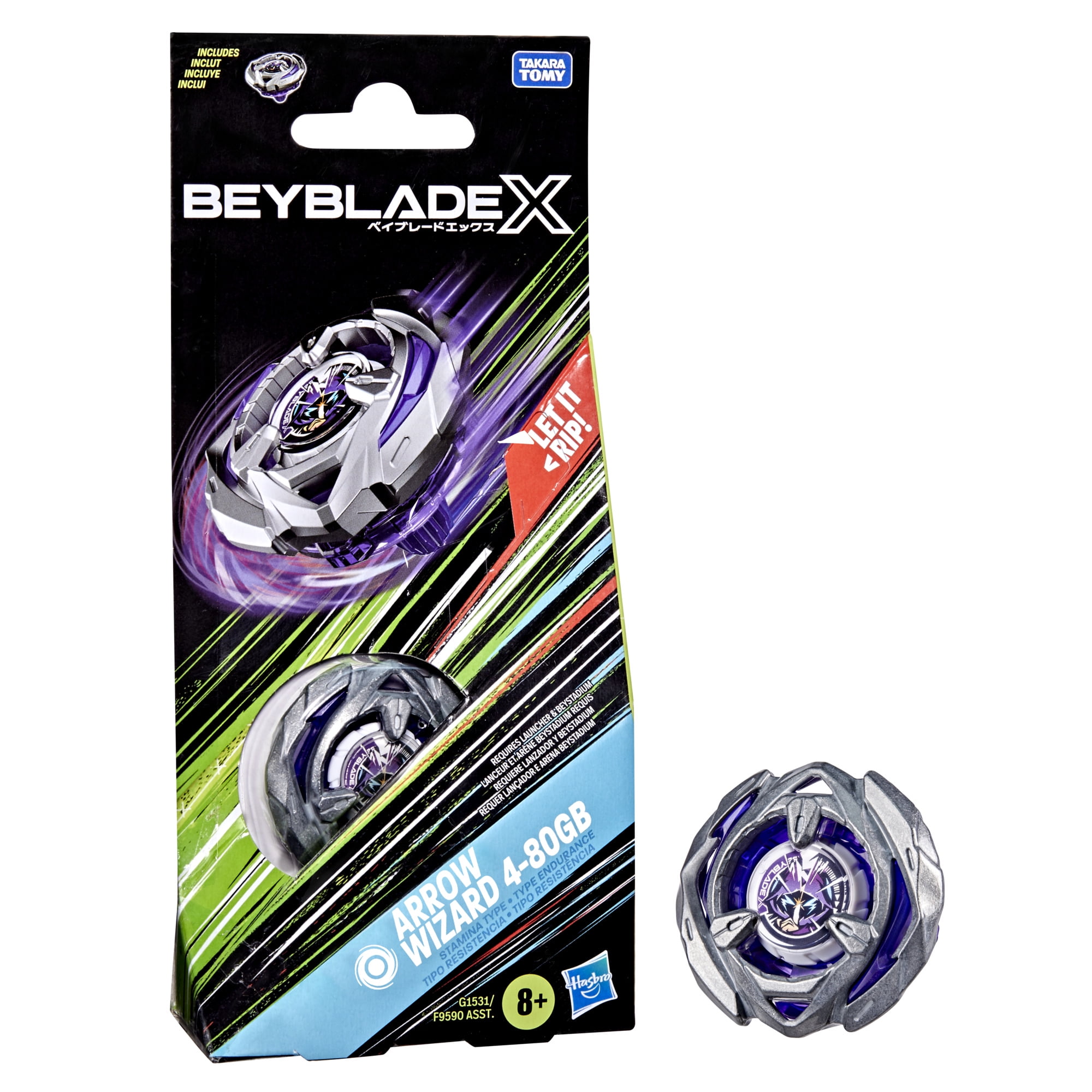 Hasbro Beyblade X Arrow Wizard 4-80GB Set - Stamina Type Top