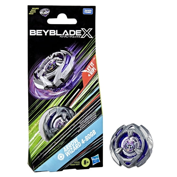 Beyblade X Arrow Wizard 4-80GB Booster Pack Set with Stamina Battling Top, Ages 8+