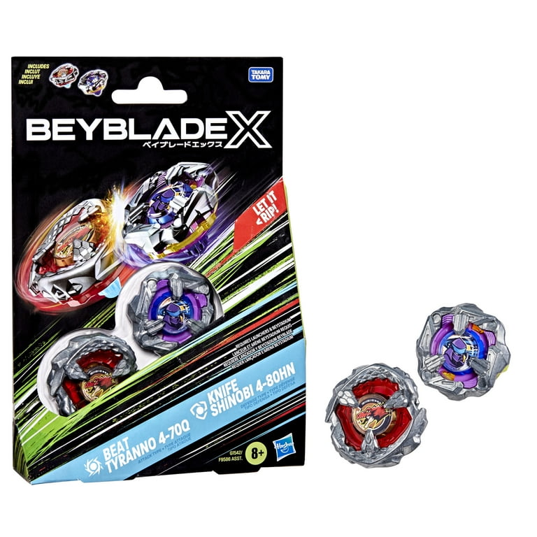 Beyblade X Beat Tyranno 4-70Q & Knife Shinobi 4-80HN Dual
